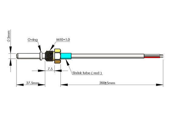PT1000 Ultrasonic Piezo Transducer G1/2" Thread With 40mm Insert